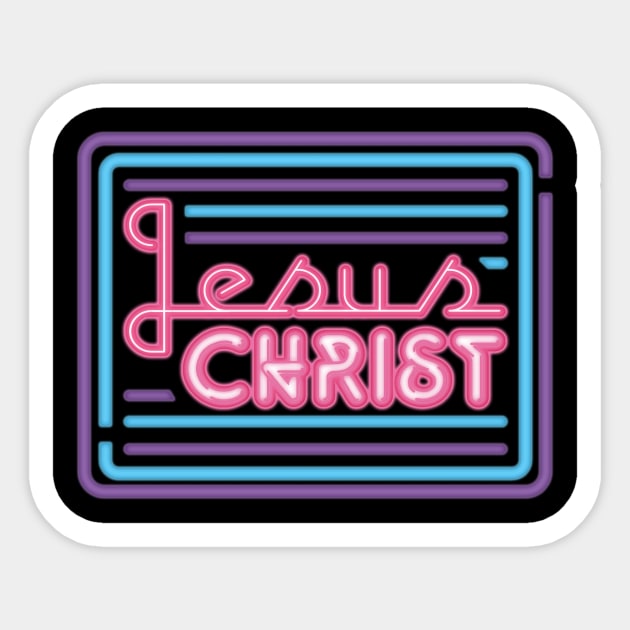 Jesus Christ Neon Sign Sticker by nickbuccelli